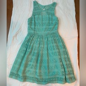 Teal lace dress